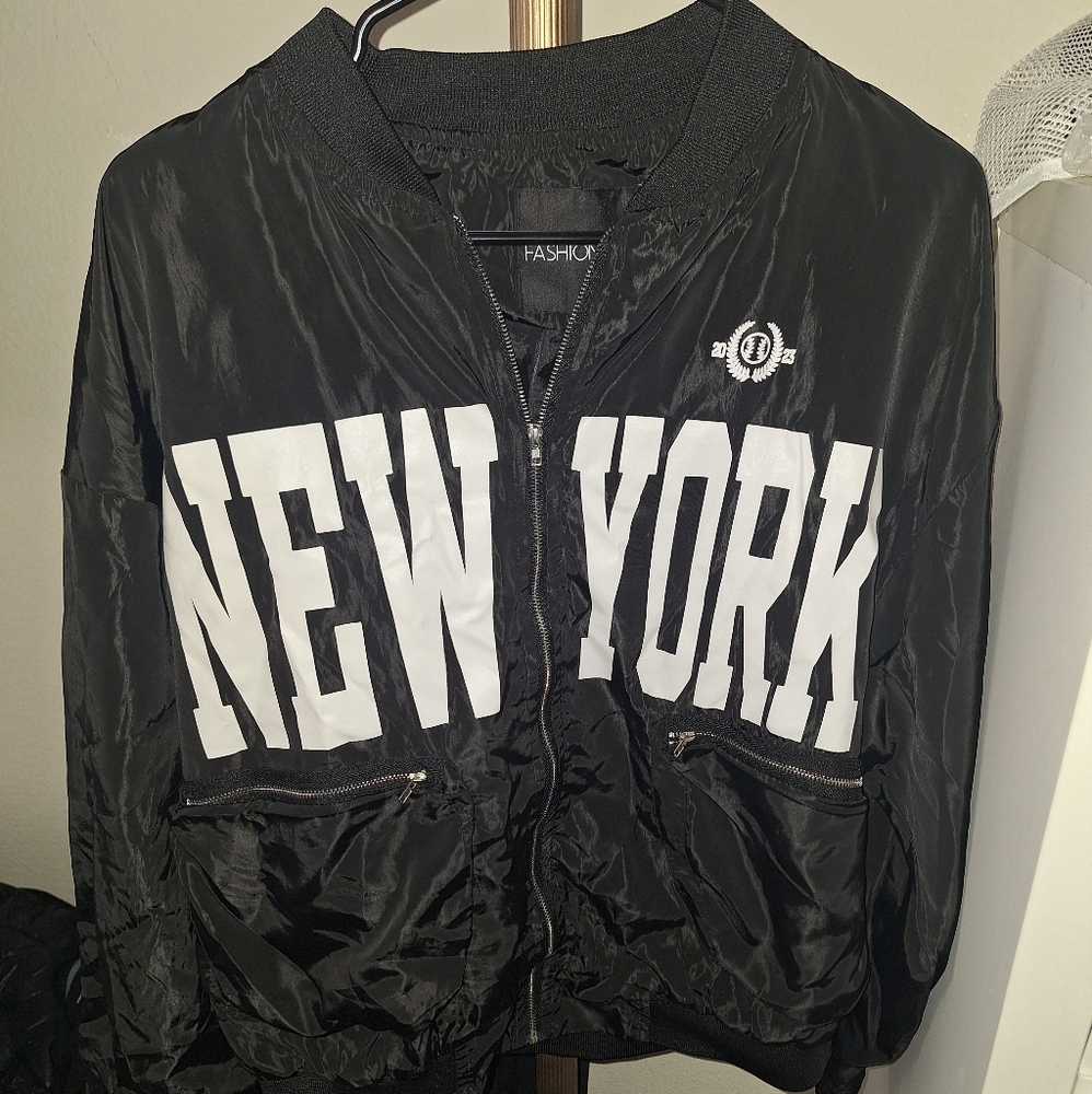 Fashion Nova New York Black Nylon Jacket